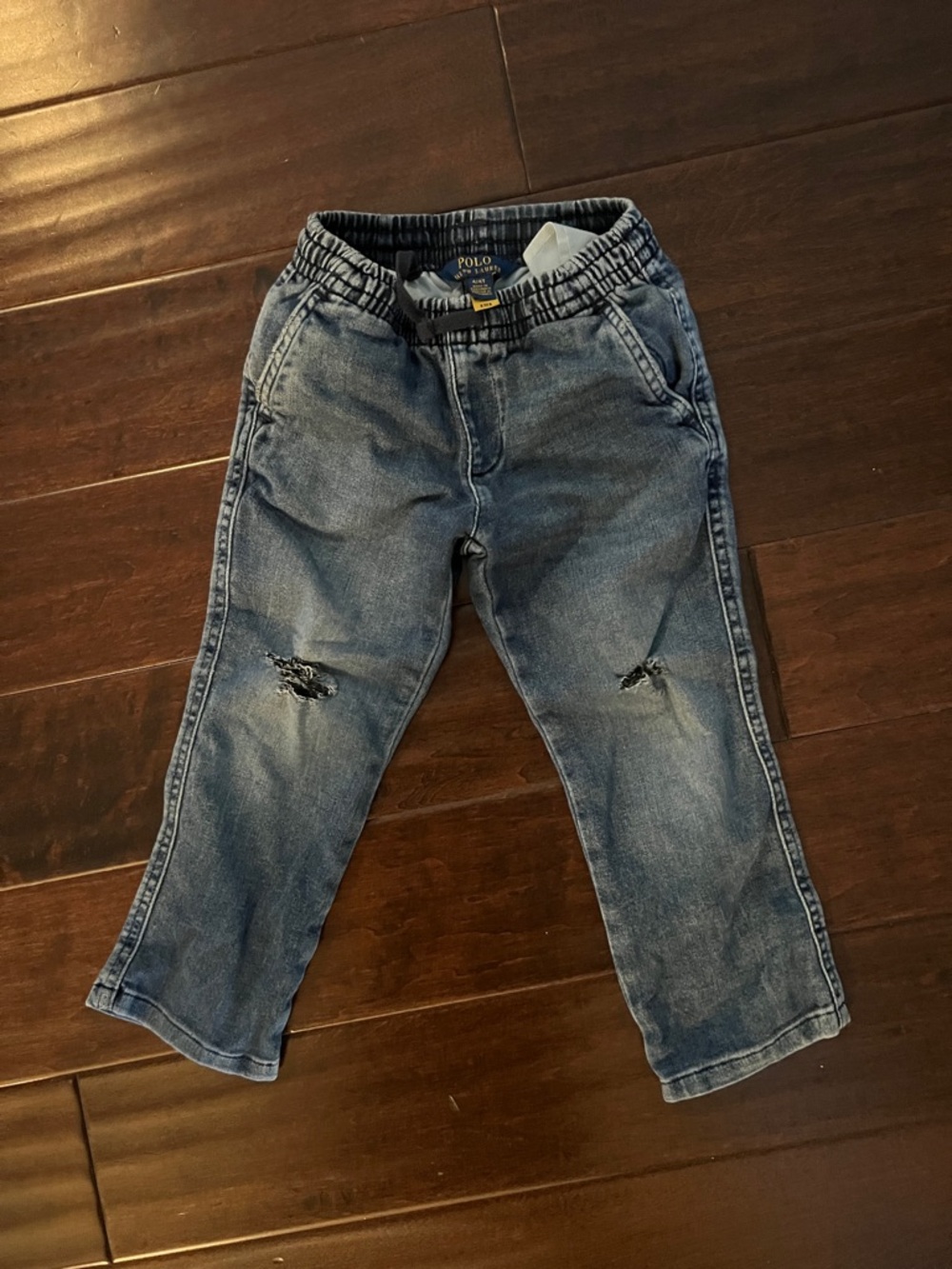 Polo by Ralph Lauren Men's Light Blue Distressed Relaxed Jeans